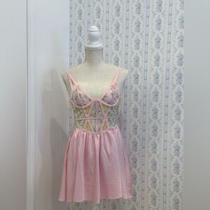For love and lemons pink slip dress